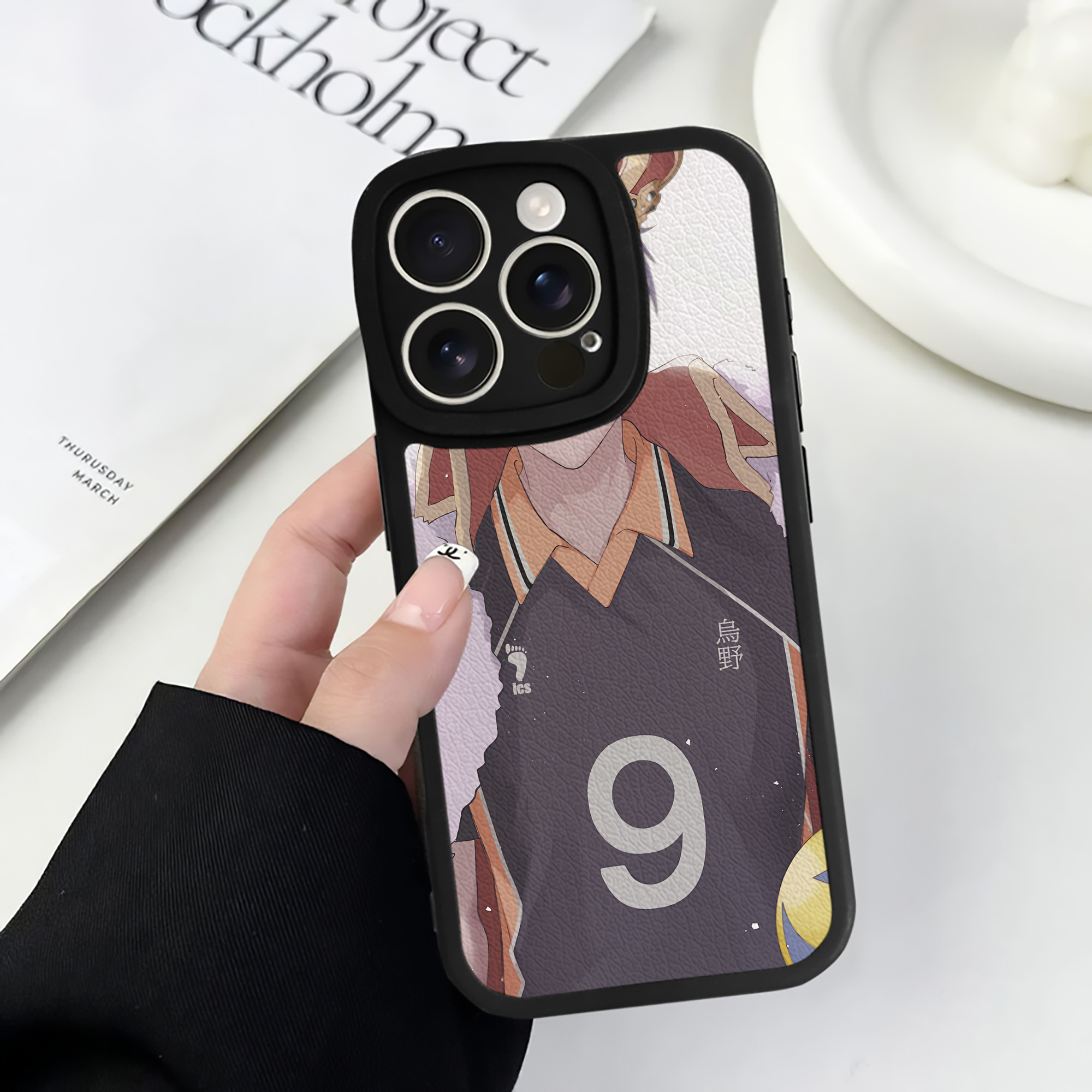 （画像用） ハイキュー!! Haikyu!! 【iPhone 16シリーズ対応】シリコンスマホケース（レザー調） 材質：シリコン
